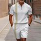 ✨🔥Herren-Hemd-und-Shorts-Set mit Viertelreißverschluss
