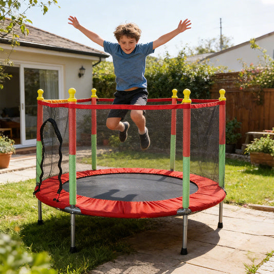 ✨🔥4,6-Fuß-Kindertrampolin mit Sicherheitsnetz💞