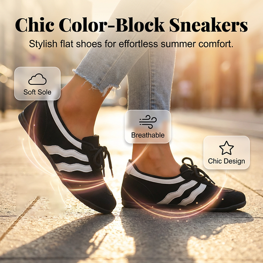 50 % Rabatt!🎉Damen Retro Wave-Streifen Schnür-Sneaker