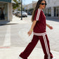 ✨🔥Women's Striped Top & Wide-Leg Pants Set
