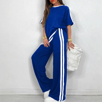 ✨🔥Women's Striped Top & Wide-Leg Pants Set