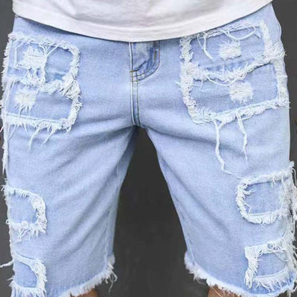 🔥 Herren-Jeansshorts mit Rissen und Fransen