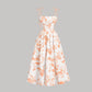 🌷Sonderangebot für nur 25,99 €!!🌷Midi-Kleid für Damen mit Print und Schnürung