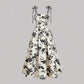 🌷Sonderangebot für nur 25,99 €!!🌷Midi-Kleid für Damen mit Print und Schnürung