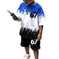 3D-Print-T-Shirt- & Shorts-Set für Jungen