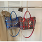 ✨🔥Damen Shopper mit Karomuster aus PVC