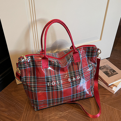 ✨🔥Damen Shopper mit Karomuster aus PVC