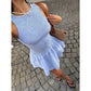 🌷Solange der Vorrat reicht 49% Rabatt!🌷Ärmelloses Minikleid aus Gingham-Stoff mit Smok-Details – Kostenloser Versand ab zwei Stück