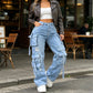 👖 Baggy-Cargo-Jeans für Damen mit hoher Taille ✨