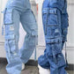 👖 Baggy-Cargo-Jeans für Damen mit hoher Taille ✨