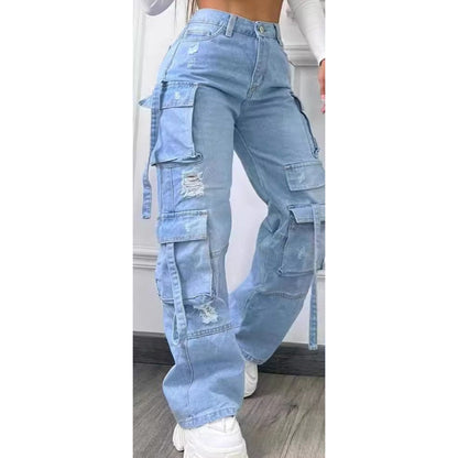 👖 Baggy-Cargo-Jeans für Damen mit hoher Taille ✨