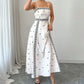 ✨🔥Elegantes Damenkleid mit Spaghettiträgern und Print