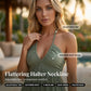 🌴 NUR FÜR BEGRENZTE ZEIT: 50 % RABATT! 👗 Maxikleid für Damen mit Neckholder und rückenfreiem Ausschnitt – gestuft, fließend, im Resort-Stil 🌺