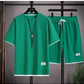 ✨🔥Herren 2-teiliges Set aus Waffelstoff: Kurzarm-T-Shirt & Shorts
