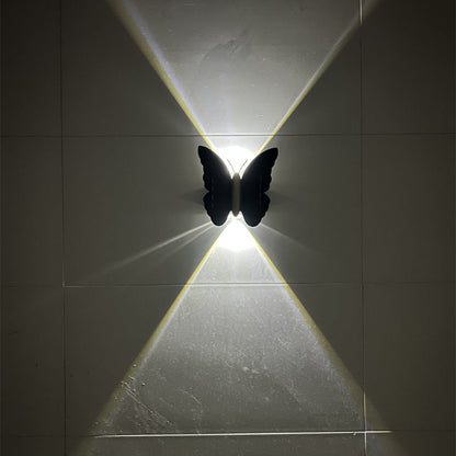 🦋🦇Einzigartige, wasserdichte LED-Wandleuchte in Form eines Schmetterlings und einer Fledermaus mit Solarantrieb