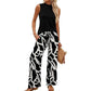 ✨🔥Damen Set – ärmelloses Top & gemusterte extrawette Hose – luftig, elegant & vielseitig – ideal für Sommer, Büro & Urlaub
