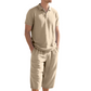✈️Versandkostenfrei🔥 Letzter Tag! 50% Rabatt Herren Leinen 2-Teiler Set 🌿 Polohemd + Caprihose, luftig für den Sommer