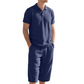 ✈️Versandkostenfrei🔥 Letzter Tag! 50% Rabatt Herren Leinen 2-Teiler Set 🌿 Polohemd + Caprihose, luftig für den Sommer