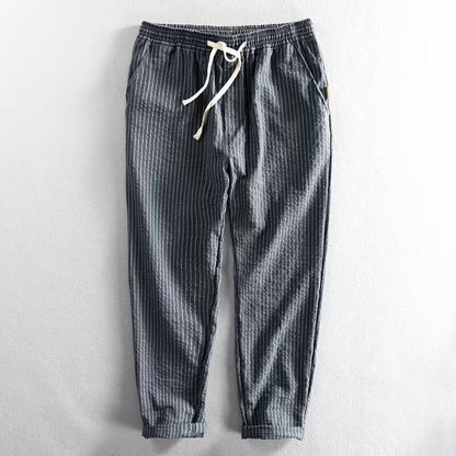 👖✨ 50% RABATT! Herren Freizeithose aus Leinenmischung mit Streifenmuster – Leicht, atmungsaktiv & bequem 🍂