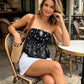 🌸 Bandana-Tube-Top für Damen mit asymmetrischem Saum – trägerlos, gesmokter Brustbereich und Paisley-Print – im bohemian Sommer-Stil ✨