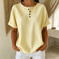 👔✨ 50% RABATT! Damen gestreiftes Henley-Shirt – Bügelfrei, bequem & hautfreundlich – Lässiger Chic für Freizeit, Büro & Urlaub 🌿