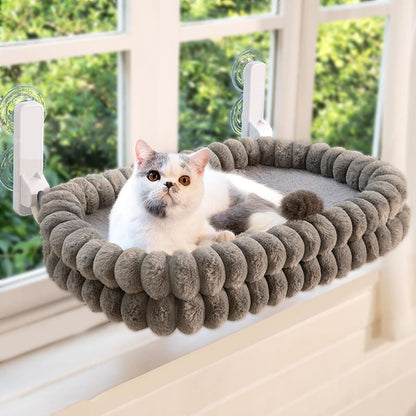 🐱 50% RABATT! Katzennetz-Hängematte – Saugnäpfe, Plüsch & doppelseitig ✨
