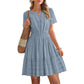👗 NUR FÜR BEGRENZTE ZEIT: 50 % RABATT! ✨ Kurzärmeliges, gestuftes Minikleid für Damen – luftig, verspielt, perfekt für den Sommer 🌞