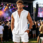 ⏰ 50 % RABATT – Nur für kurze Zeit ✨Sommer Herren Set – Ärmelloses Hemd mit Knopfleiste & Shorts 👕 Atmungsaktiv & Bequem