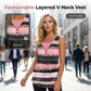 🔥Solange der Vorrat reicht: 50 % Rabatt!🎉 Gestreiftes, zweiteiliges Tanktop für Damen