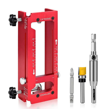 🚪🔧 Verstellbares Türscharnier-Fräslehren-Set – Perfekte Scharnieraussparungen jedes Mal! | Passend für alle Standard-Scharniermaße – Heimwerken leicht gemacht 🛠️