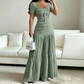 👗 ✨ Frauen Kleidungs-Set mit eckigem Ausschnitt & Maxirock – Elegant, luftig & zeitlos 🌸