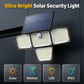 📢📢Letzter Tag – 50 % Rabatt!! ☀️💡 Solar-Außenwandlampe mit 3 Köpfen – Bewegungsmelder für Garten, Hof & Garage