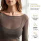 👚🕊️Transparentes Langarmshirt mit Boot-Ausschnitt – Elegantes Sheer Top für Lagenlooks & vielseitige Outfits