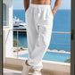 👖 🌾 Herren Freizeithose aus Leinen-Mix mit Kordelzug – Bequem, leicht & perfekt für Sommer und Alltag ✨