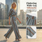 ☀️🔥Set aus gestreiftem Crop-Top und Hose mit weitem Bein für Damen