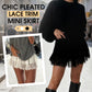 👗🔥 50% RABATT! Chic Pleated Lace Trim Mini Skirt – Plisseefalten, zarte Spitze, perfekt für den Sommer 🌸💨
