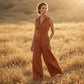 ✨🔥Ärmelloser Jumpsuit für Damen mit Knopfleiste und weitem Bein
