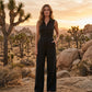 ✨🔥Ärmelloser Jumpsuit für Damen mit Knopfleiste und weitem Bein