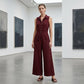 ✨🔥Ärmelloser Jumpsuit für Damen mit Knopfleiste und weitem Bein