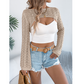 🧶 NUR FÜR KURZE ZEIT 50% RABATT! ✨ Damen Häkel-Bolero – Durchbrochenes Muster, Trompetenärmel, Cropped 🌸