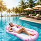 Aufblasbarer Pool-Float-Hängematte mit Mesh-Mitte