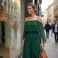 👗 ZEITLICH BEGRENZT 50% RABATT! 💥 Damen Elegantes Off-Shoulder Maxi-Kleid – Schulterfreies Design, tailliert, Spaghettiträger ✨