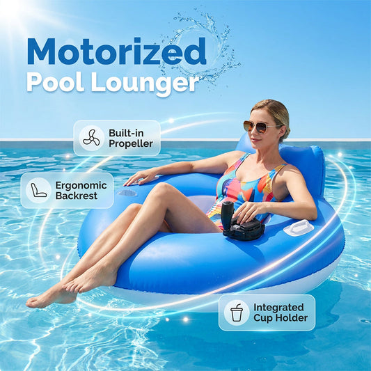 ☀️🏖️Motorisierte aufblasbare Pool-Liege mit Propeller