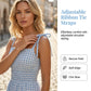 ☀️🔥Damen Retro Gingham Maxikleid mit Smok-Oberteil und Trägern