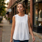 ✨🎽Damen ärmelloses Tank-Top mit Spitzenbesatz🌸