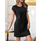 ⏰ 50 % RABATT – Nur für kurze Zeit ✨👗 Damen-Kleid mit Rundhals & kurzen Ärmeln – aus Baumwollmix, bequeme Passform, einfarbig & vielseitig für Alltag, Büro & Freizeit