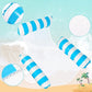 🌊🔥Bunter Gestreifter Aufblasbarer Poolschwimmer mit Luftpumpe