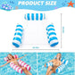 🌊🔥Bunter Gestreifter Aufblasbarer Poolschwimmer mit Luftpumpe