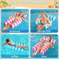 🌊🔥Bunter Gestreifter Aufblasbarer Poolschwimmer mit Luftpumpe