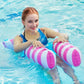 🌊🔥Bunter Gestreifter Aufblasbarer Poolschwimmer mit Luftpumpe
